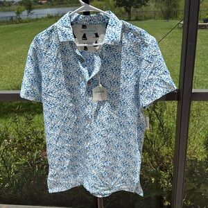 Cabana short sleeve button down shirt fish print size medium nwt